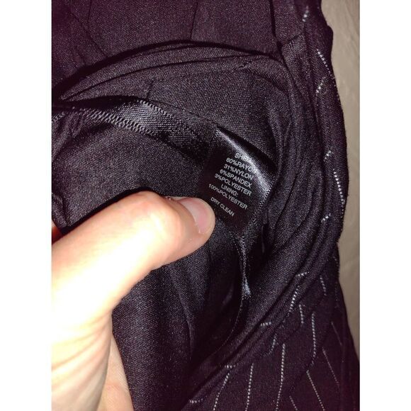 WHBM White House Black Market 8 Black White Pinstripe V Neck Dress - Picture 4 of 4